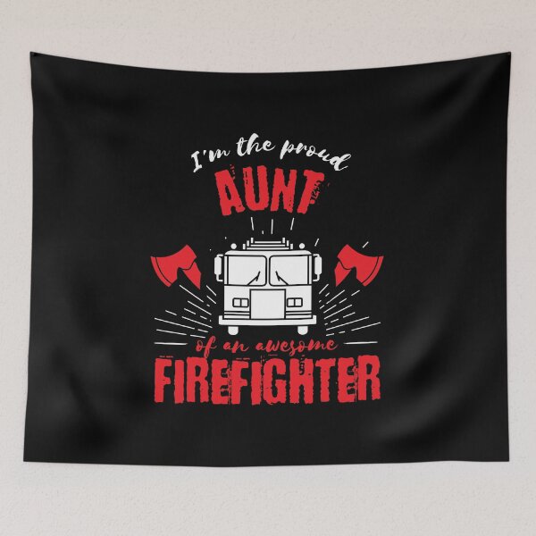 Item preview, Proud Aunt of an Awesome Firefighter Fire Engine designed and sold by LarkDesigns.