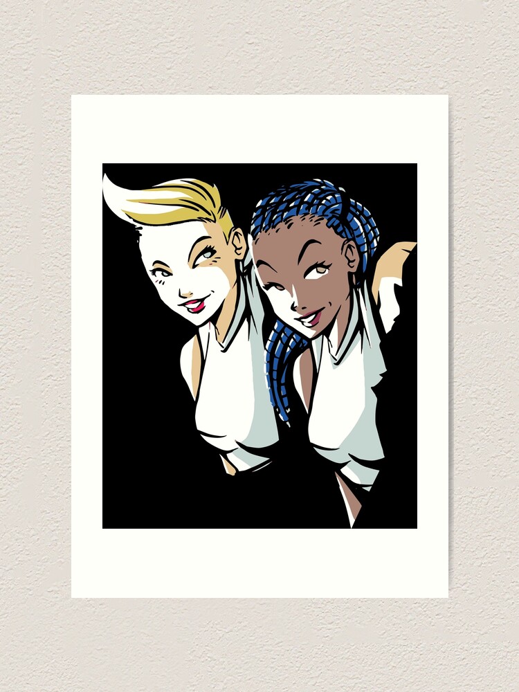 Two Anime Girls Art Print By Emphatic Redbubble