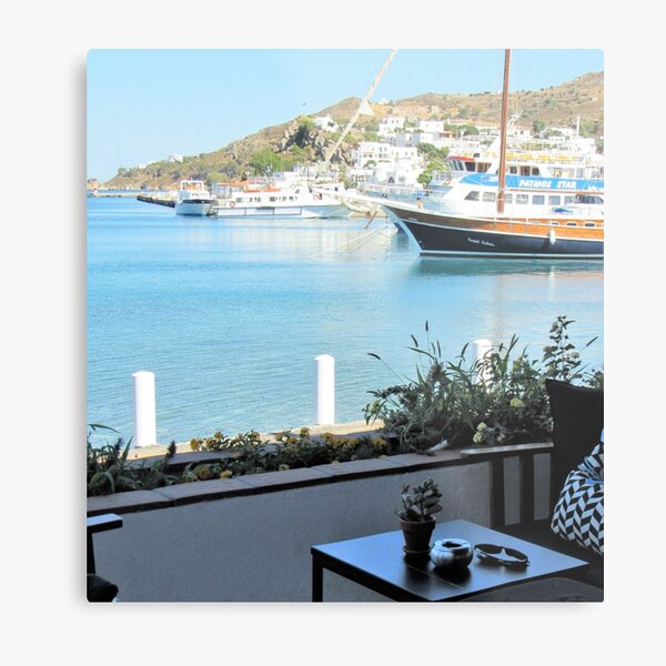 Relaxing By The Port Metal Print
