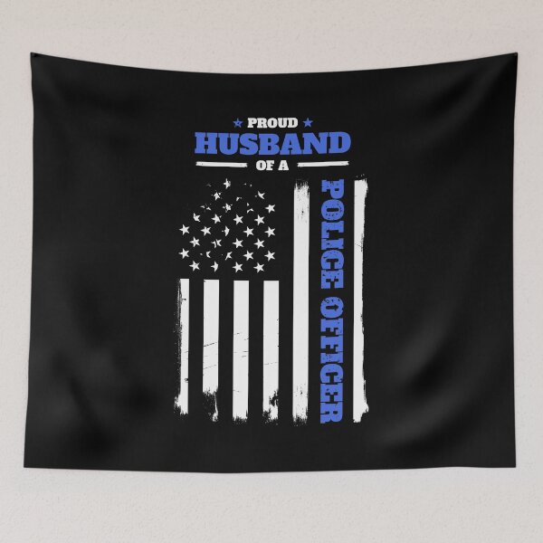 Item preview, Proud Husband of a Police Officer Distressed Flag designed and sold by LarkDesigns.