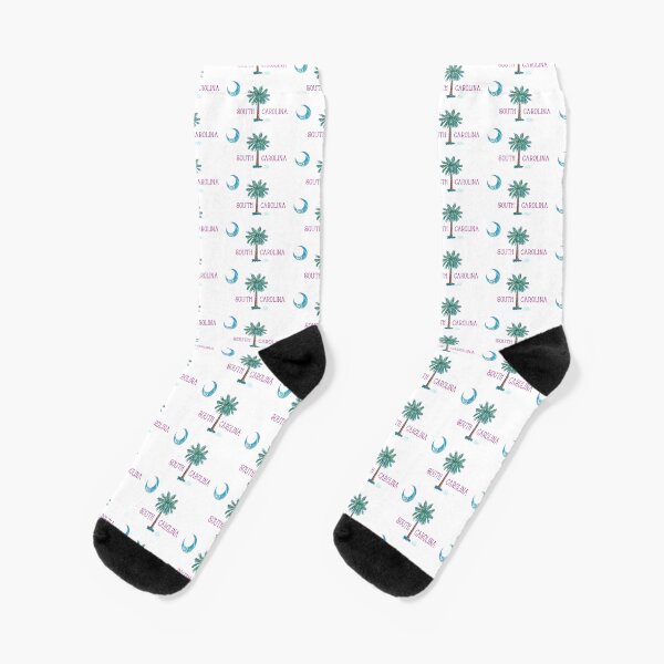 South Carolina Palmetto Tree and Moon by Jan Marvin Socks
