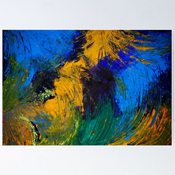 Item preview, organic in blue and yellow designed and sold by Lynn Hughes.