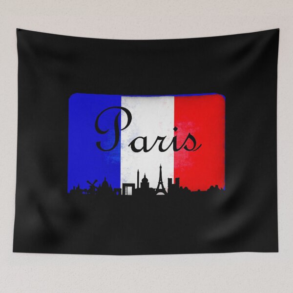 Item preview, Paris France City Skyline Silhouette French Flag designed and sold by LarkDesigns.