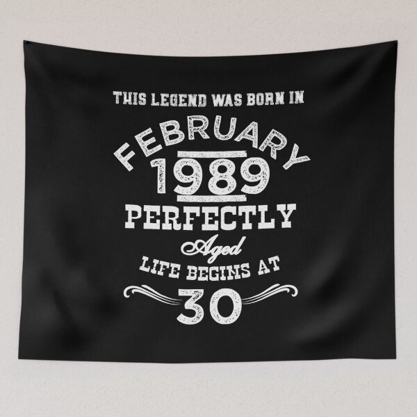 Item preview, This Legend Was Born In February 1989 30th Birthday White designed and sold by LarkDesigns.