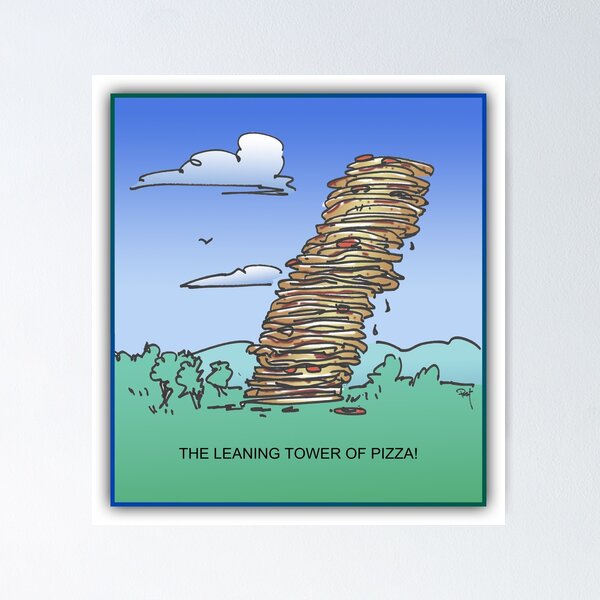 Item preview, The Leaning Tower of Pizza designed and sold by backinajpg.