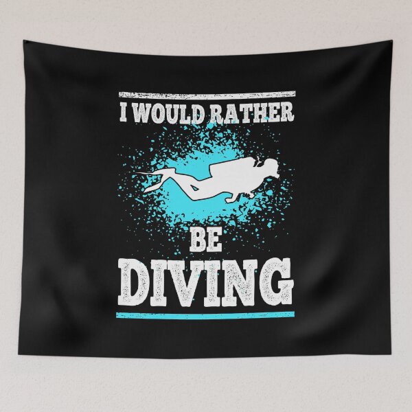 Item preview, Scuba Diver I Would Rather Be Diving Distressed designed and sold by LarkDesigns.