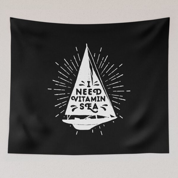 Item preview, I Need Vitamin Sea Funny Sailing Yacht Quote designed and sold by LarkDesigns.