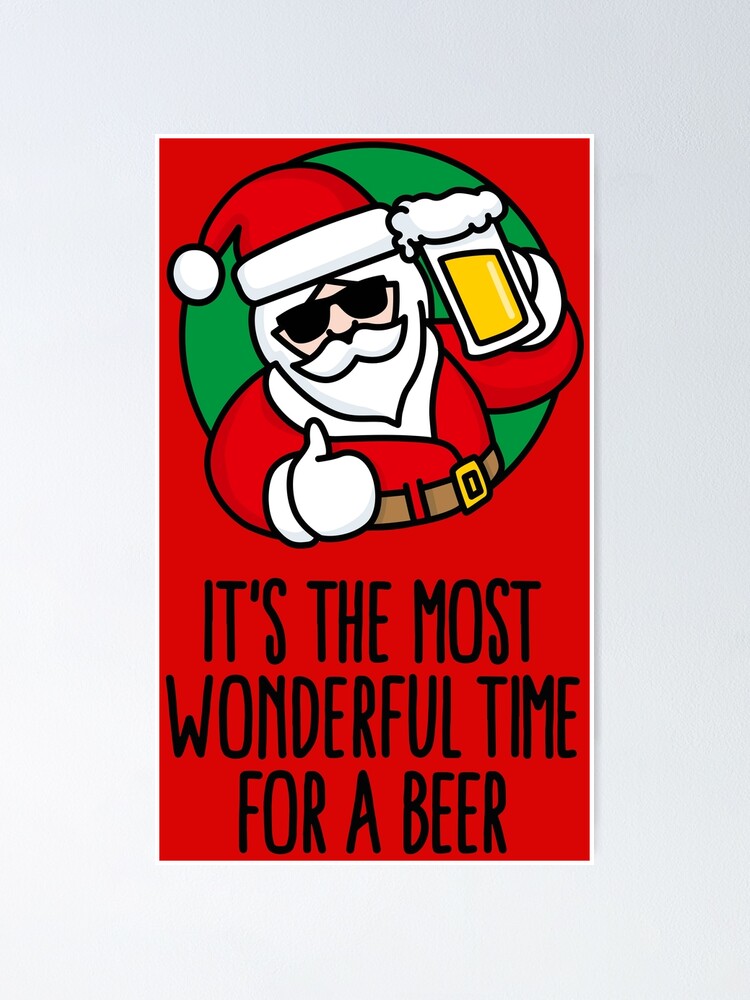 Funny Christmas Shirt Santa Its The Most Wonderful Time For A Beer Ugly Sweater Party Santa Drinking Shirt Beer Lover Gift Funny Xmas