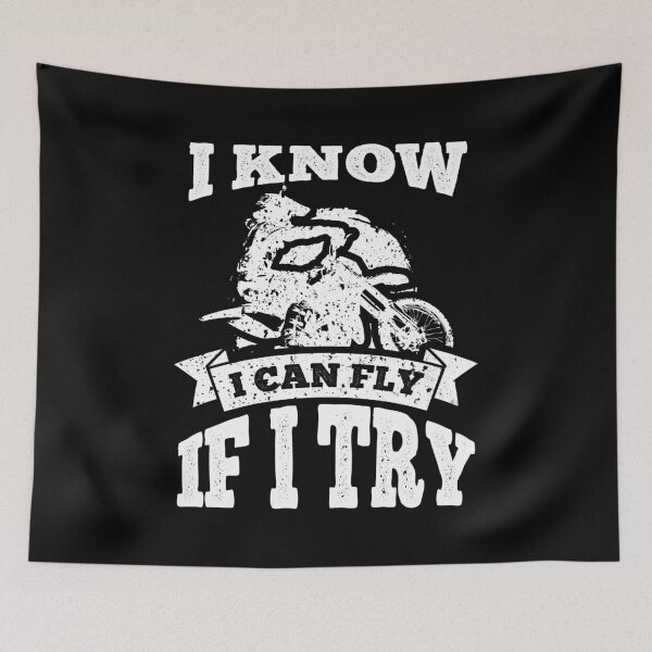 Item preview, Dirt Bike Saying I Know I Can Fly designed and sold by LarkDesigns.
