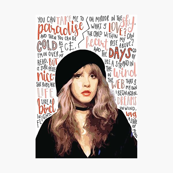 Stevie Nicks Lyrics Wall Art | Redbubble