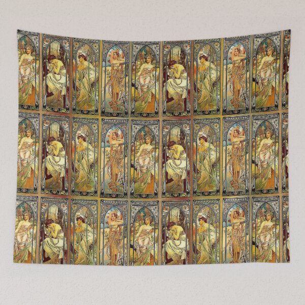 Item preview, Four seasons Art nouveau vintage art - Alphonse Mucha designed and sold by Vintage Designs +.