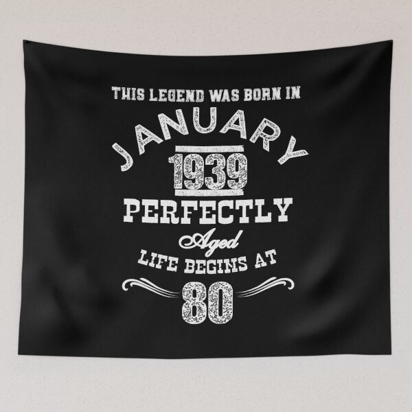 Item preview, This Legend Was Born In January 1939 80th Birthday White designed and sold by LarkDesigns.
