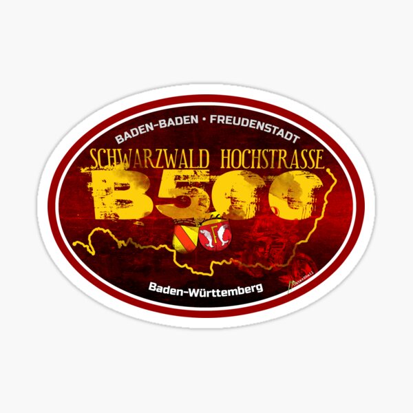 B500 Iconic German Motorcycle Route Aufkleber & T-Shirt 02 Aufkleber Sticker