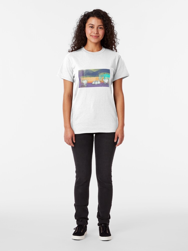 Alternate view of Colorful cows illustration, Rishikesh street Classic T-Shirt