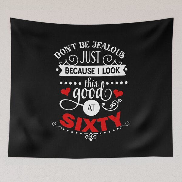Item preview, Red Hearts 60th Birthday Look Good at Sixty Gift designed and sold by LarkDesigns.