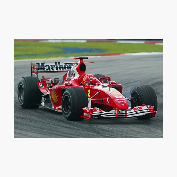 Michael Schumacher in the 2004 Ferrari during the Malaysian Grand Prix Photographic Print