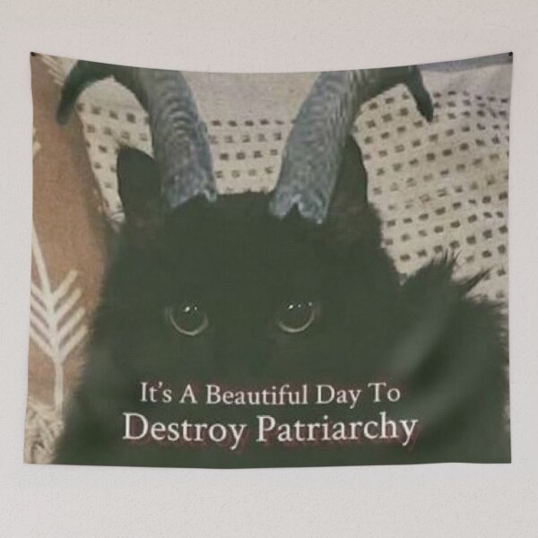 Item preview, DEVIL CAT - It's A Beautiful Day To Destroy Patriarchy designed and sold by cupidchu.