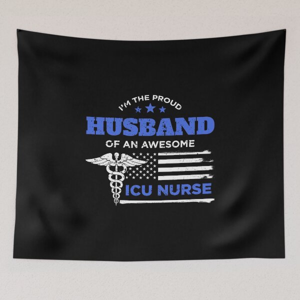 Item preview, Awesome ICU Nurse Proud Husband Distressed Medical designed and sold by LarkDesigns.