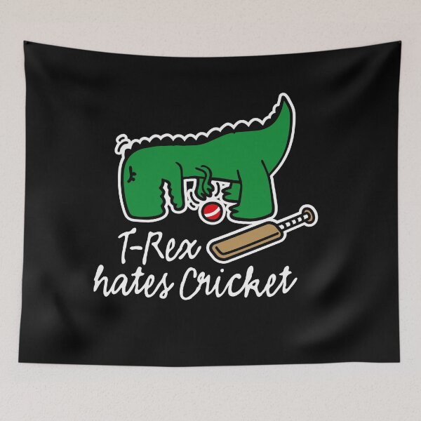 Item preview, T-Rex hates cricket dinosaur funny coach t rex trex gift Funny kids cricket player funny cricket cartoon designed and sold by LaundryFactory.
