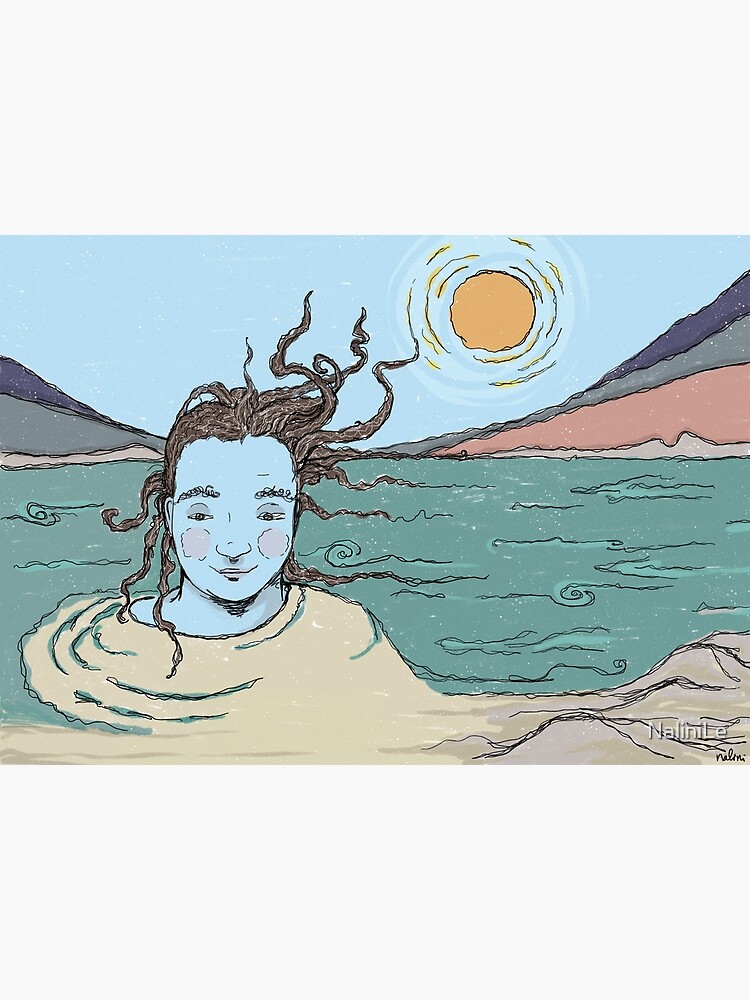 Woman and the Ganga river illustration by NaliniLe