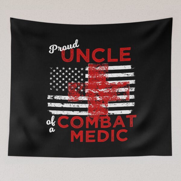 Item preview, Proud Uncle of Combat Medic Distressed Flag designed and sold by LarkDesigns.