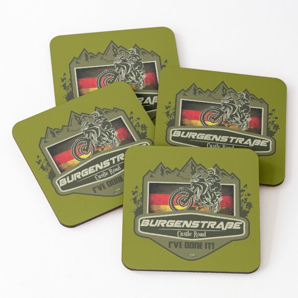 Item preview, Castle Road Iconic German Motorcycle Route Burgenstrasse Sticker & T-Shirt 03 designed and sold by OuterShellUK.