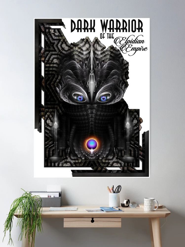 Dark Warrior Of The Elpidian Empire by Xzendor7 - Elite Peace Keepers 2 Dark Warrior Of The Elpidian Empire Fractal Design Alien Portrait by Xzendor7 Wall Decor Poster Art Print