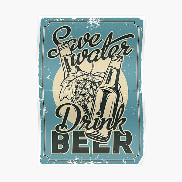 Save Water Drink Gin Sports Boisson Bouteille Camping fiole-Drôle Blague