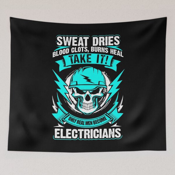 Item preview, Only Real Men Become Electricians Funny Blue designed and sold by LarkDesigns.