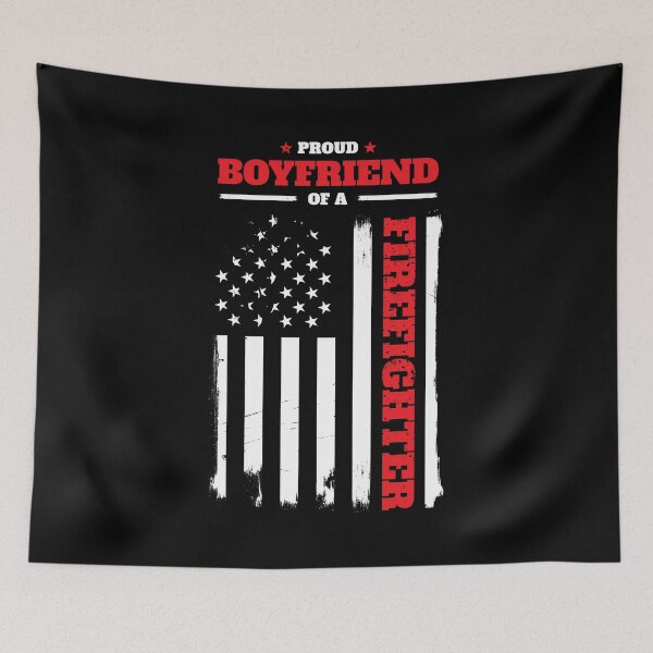 Item preview, Proud Boyfriend of a Firefighter Distressed Flag designed and sold by LarkDesigns.
