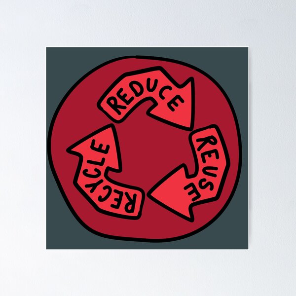 Item preview, Reduce, Re-Use, Recycle - Red designed and sold by MOREDANKMEMES.