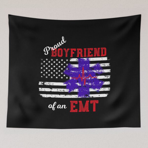 Item preview, Proud Boyfriend of an EMT Paramedic Distressed Flag designed and sold by LarkDesigns.