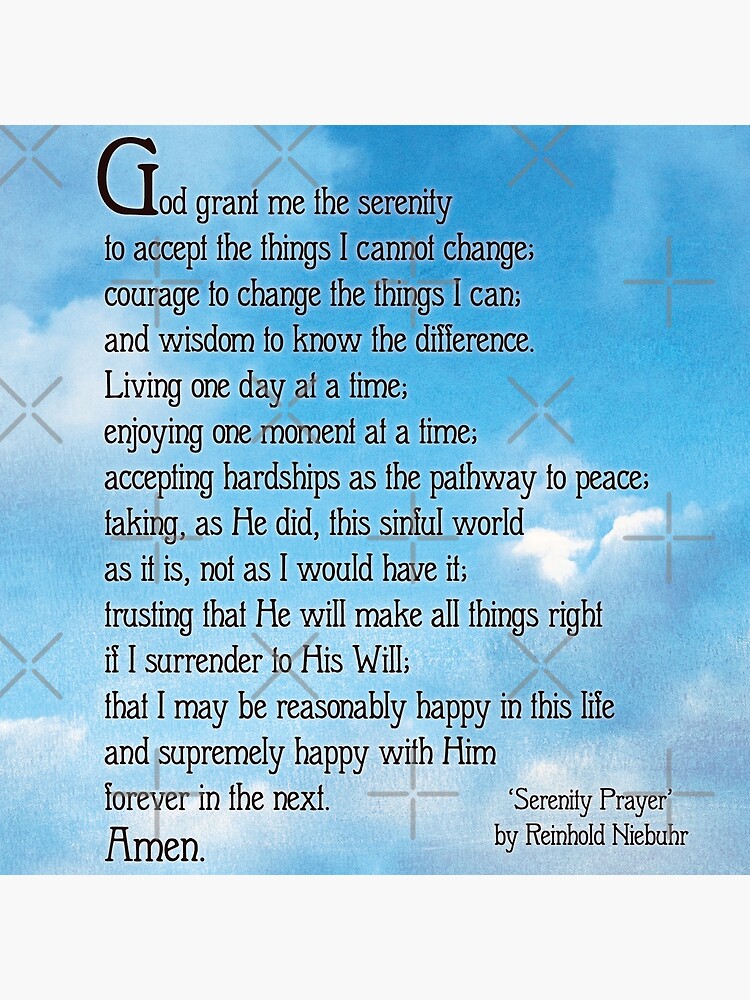 "'Serenity Prayer' By Reinhold Niebuhr" Poster by knightsydesign