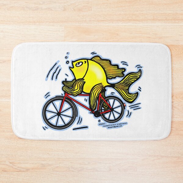 Item preview, Bicycle Fish funny cartoon designed and sold by FabSpark.