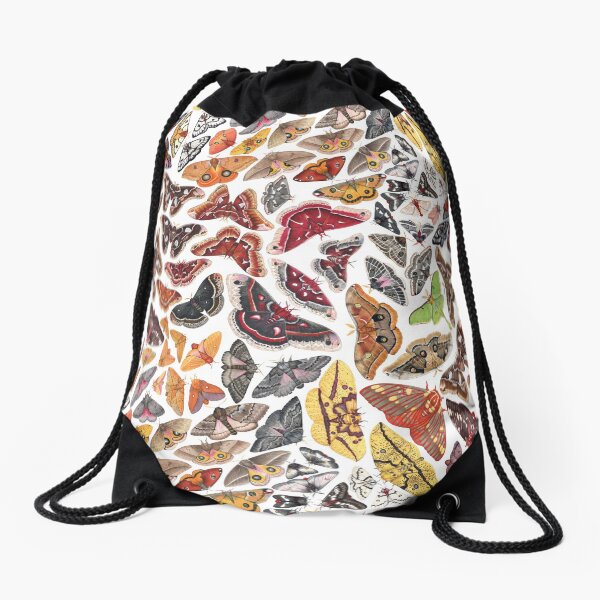Saturniid Moths of North America Pattern Drawstring Bag