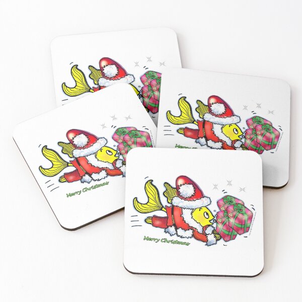 Item preview, Merry Christmas Fish funny cartoon greeting designed and sold by FabSpark.