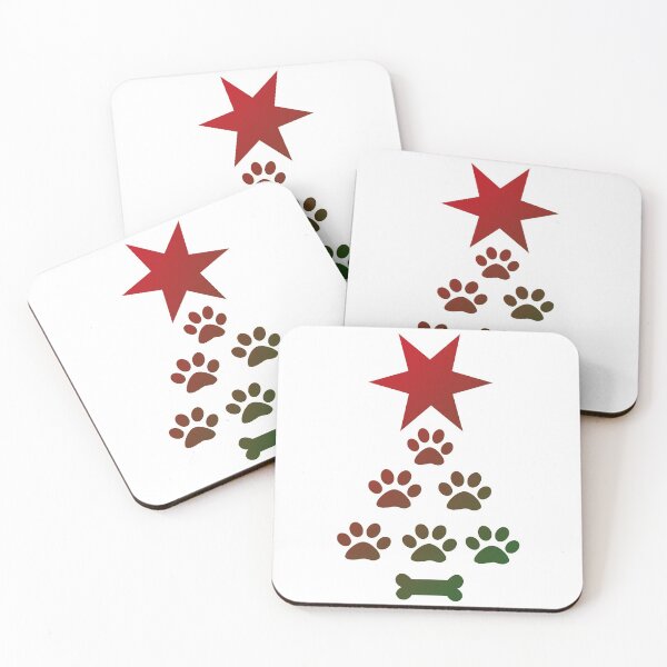 Item preview, Dog Christmas sticker - paw print Christmas tree - paw print Christmas tree designed and sold by smooshfaceutd.