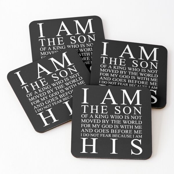 I Am The Son Of A King (Black) Coasters (Set of 4)