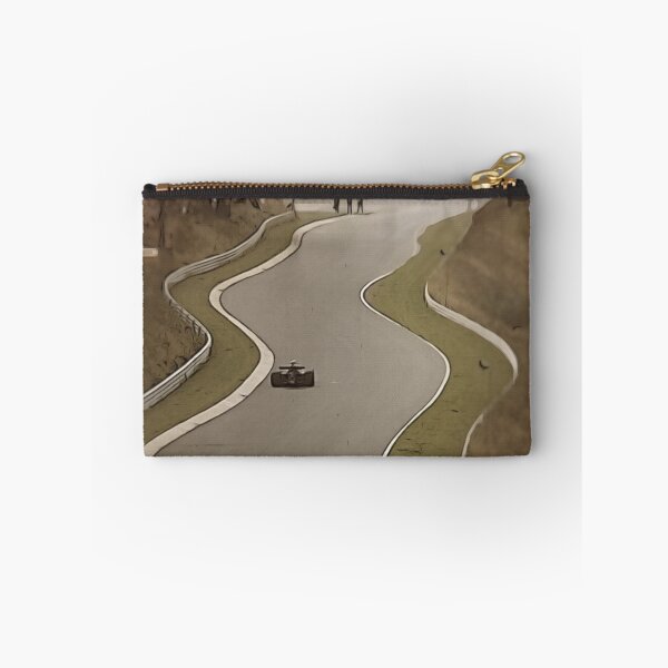 Item preview, Retro Ferrari F1 at Nordschleife Poster – Classic Green Hell Racing Art designed and sold by Road To Track.
