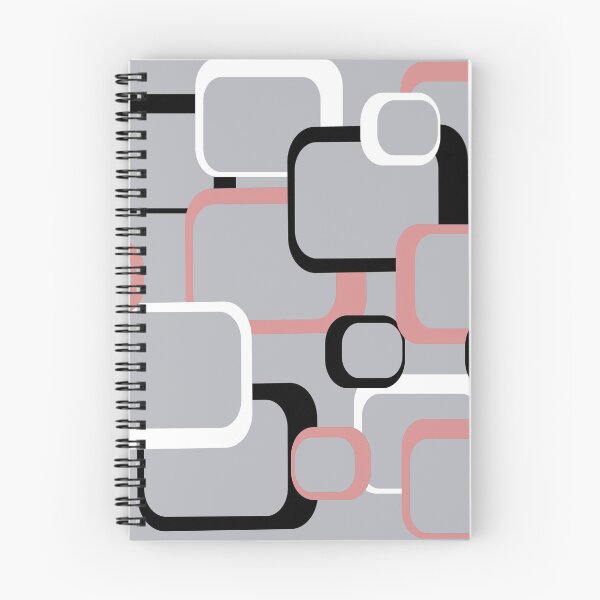 Item preview, Pink White Black Retro Squares Gray Background designed and sold by ValeriesGallery.