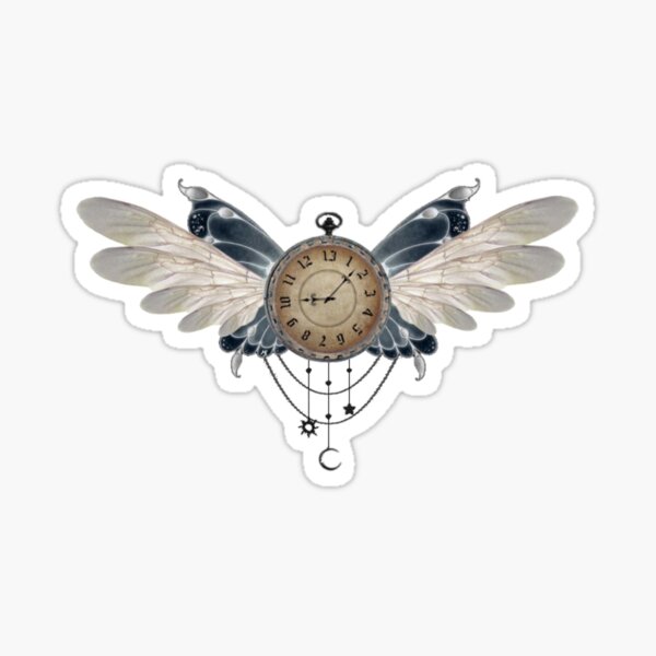 Faerie Winged 13 Hour Clock Sticker