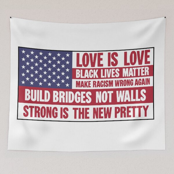 Item preview, American flag with liberal slogans designed and sold by Good-Looking Corpse.