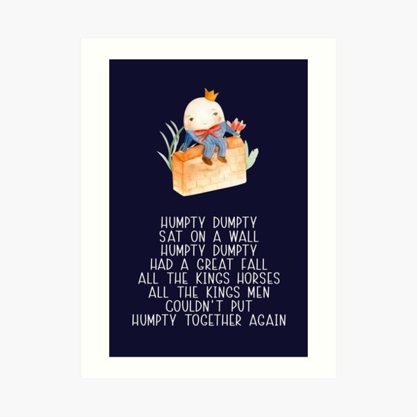 Nursery Rhyme - Humpty Dumpty Art Print