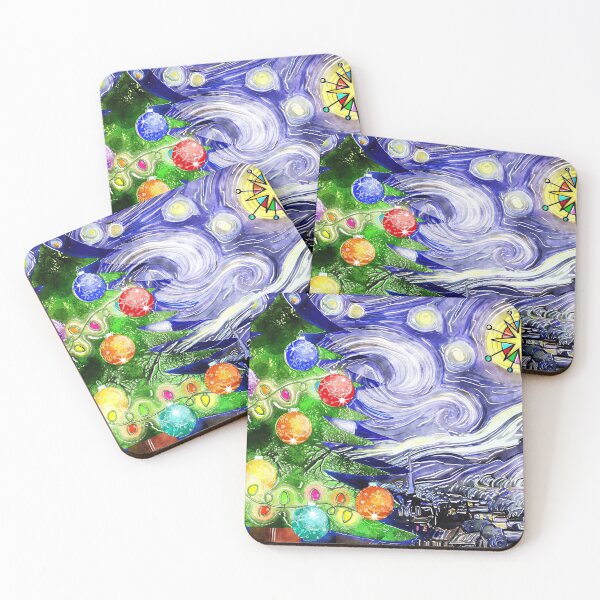 Item preview, Starry Night Christmas Watercolor designed and sold by Prawny.
