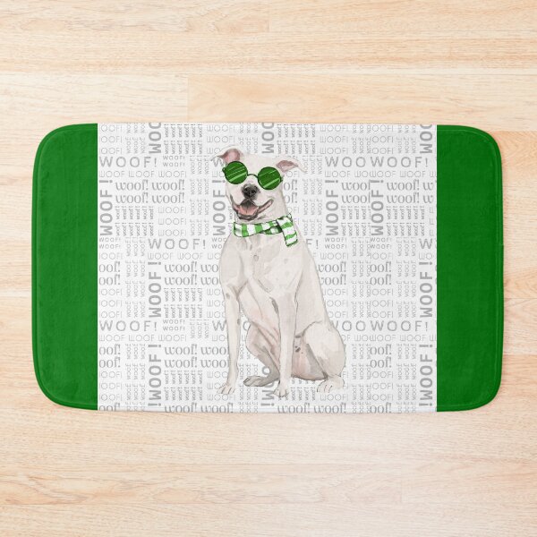 Item preview, White American Staffordshire Terrier Fleas Navidog Christmas designed and sold by SalonOfArt.
