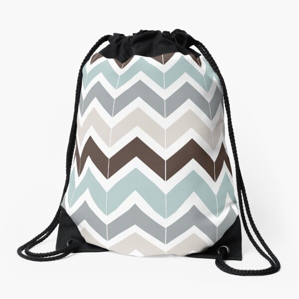 Seaside Chevron Drawstring Bag