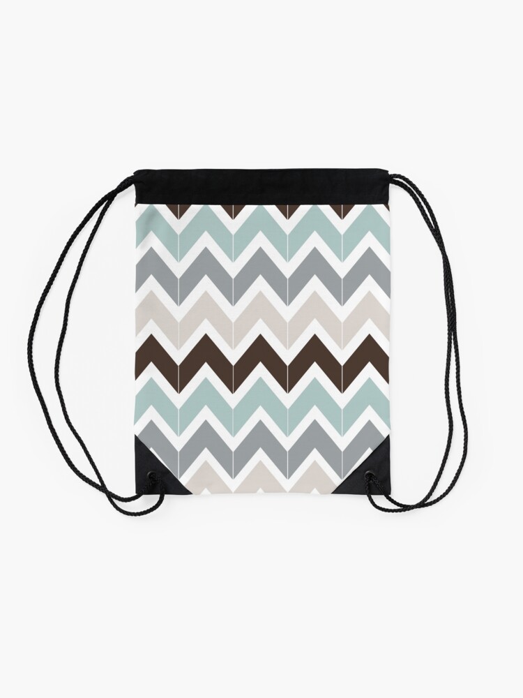 Thumbnail 2 of 3, Drawstring Bag, Seaside Chevron designed and sold by Beth Thompson.