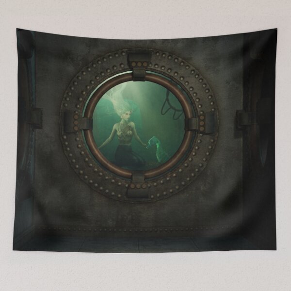 Item preview, Steampumk Mermaid with Seahorse in Ships Glass designed and sold by Mindsofcreation.