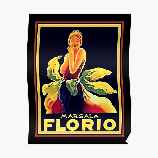 1925 Art Deco Florio Marsala Wine Ad Poster