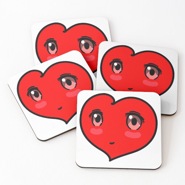 Item preview, Big Love Heart with a Cute Manga Face - Heart Shape, Romantic, Valentine's Day, Icon, Red designed and sold by Envelope-Studio.
